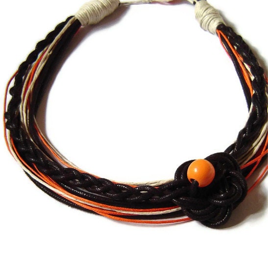Knot necklace, cord jewelry, statement, macrame, gift for her, OOAK