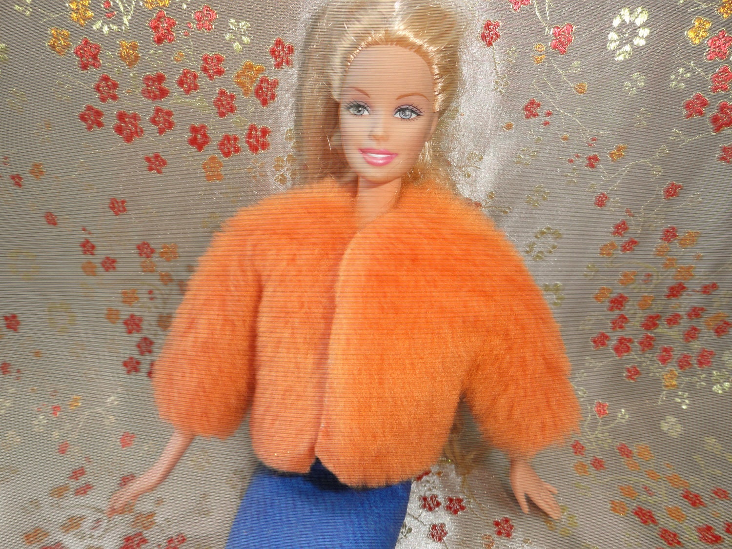 orange fur coat