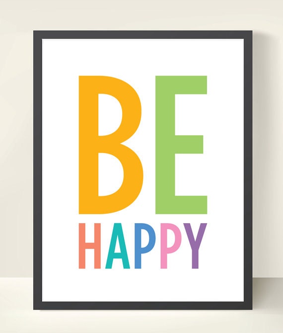 11x14 Be Happy Wall Art Print