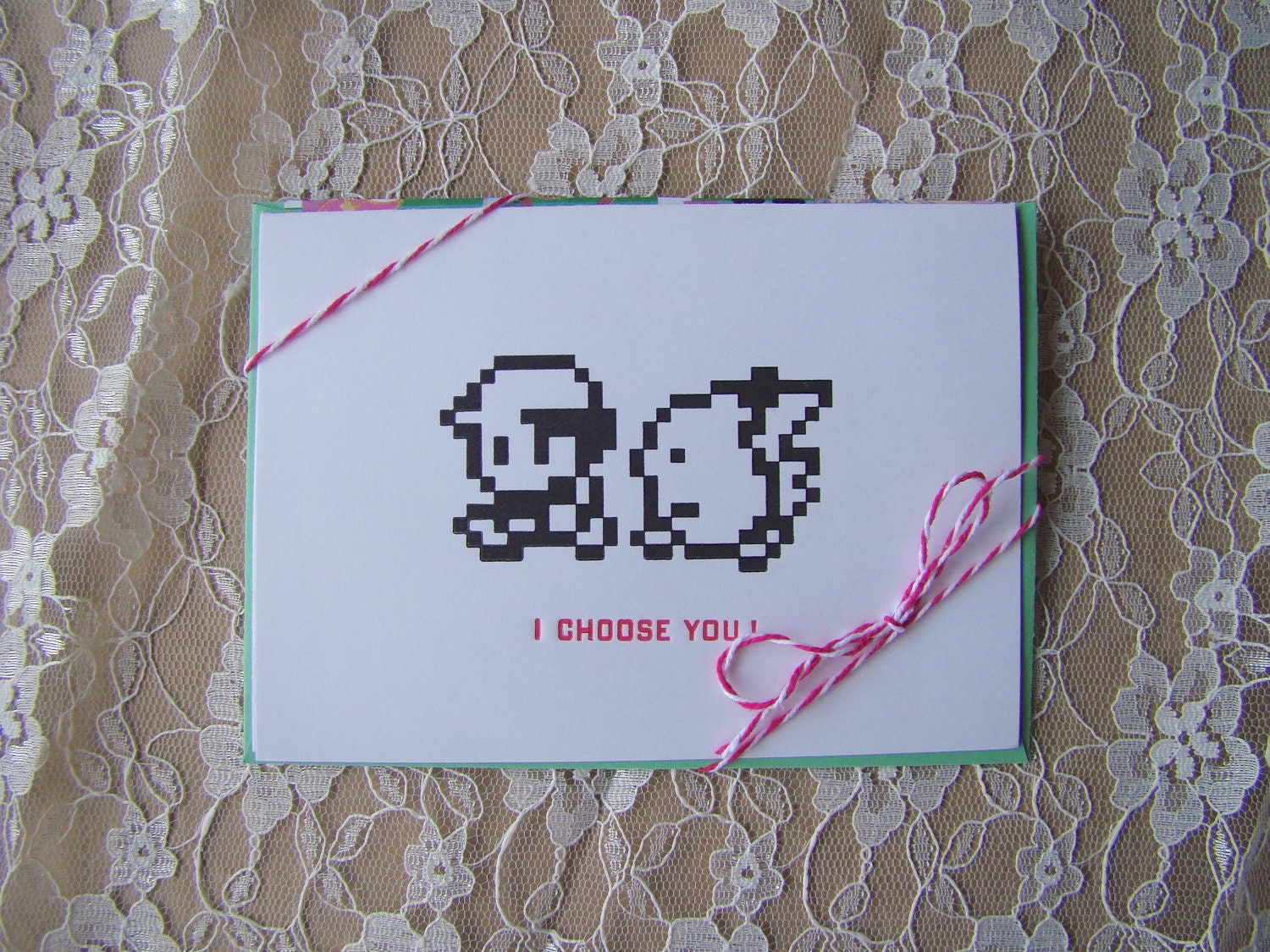 I Choose You Single card- orange liner