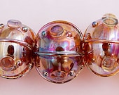 Item 3006 Silver glass blown hollows, set of 5 soft glass beads
