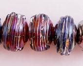 Item 3019 Silver glass blown hollows, set of 5 soft glass beads