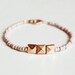 rose gold pyramid bracelet - delicate dainty stud jewelry