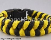 Black and Bright Yellow fish tail paracord bracelet
