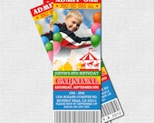 CARNIVAL TICKET INVITATIONS Circus Birthday Party - (print your own) Personalized Printable