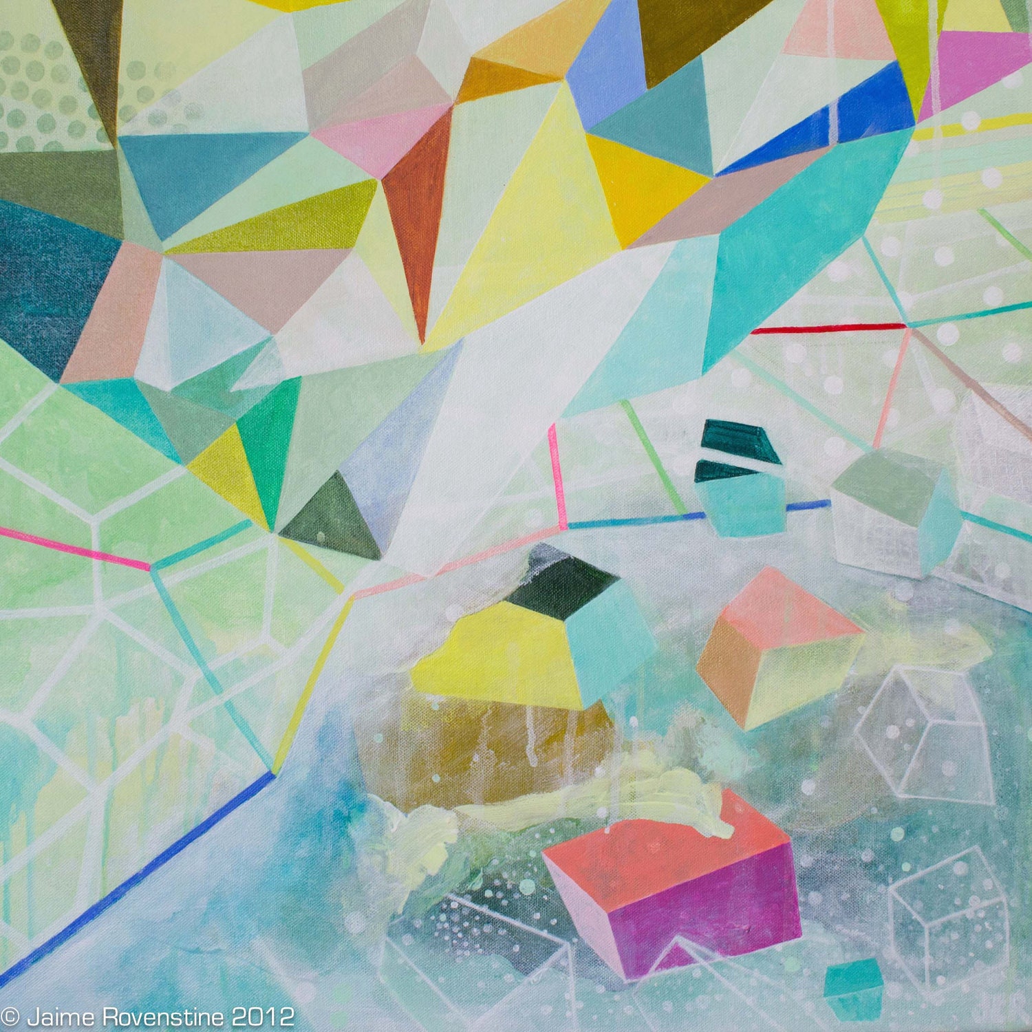 Man Moth (2012) Original acrylic & gouache on canvas painting.