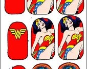 Red Hot Wonder Woman Nail Decals