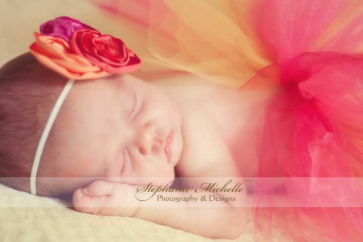 Flower Trio (Dusty Rose, Salmon, Peach) Headband - For Baby or Adult