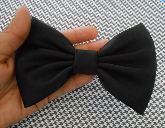 Black Satin Hair Bow, Girls Hairbow
