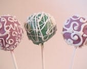Fancy filigree chocolate covered cake pops
