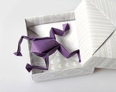 Origami frog with a box. Made to order.