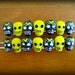 Large Yellow Hearts and Skulls Barrette Clip Haunted Hair Candy