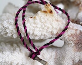 Sea Urchin Friendship Bracelet - Magenta and Chocolate Brown - Flamingo