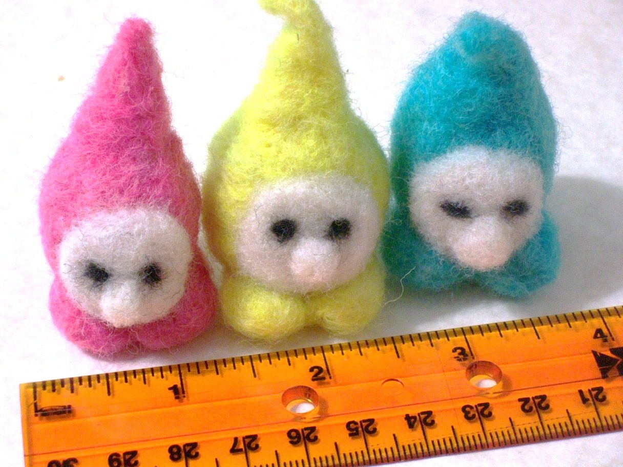 rainbow pastel gnomes handmade OOAK wool doll needle felted soft toy,waldorf,pocket play people