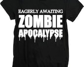 Walking Dead Eagerly Awaiting Zombie Apocalypse MENS Tshirt