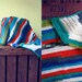 Crocheted hooded striped baby blanket