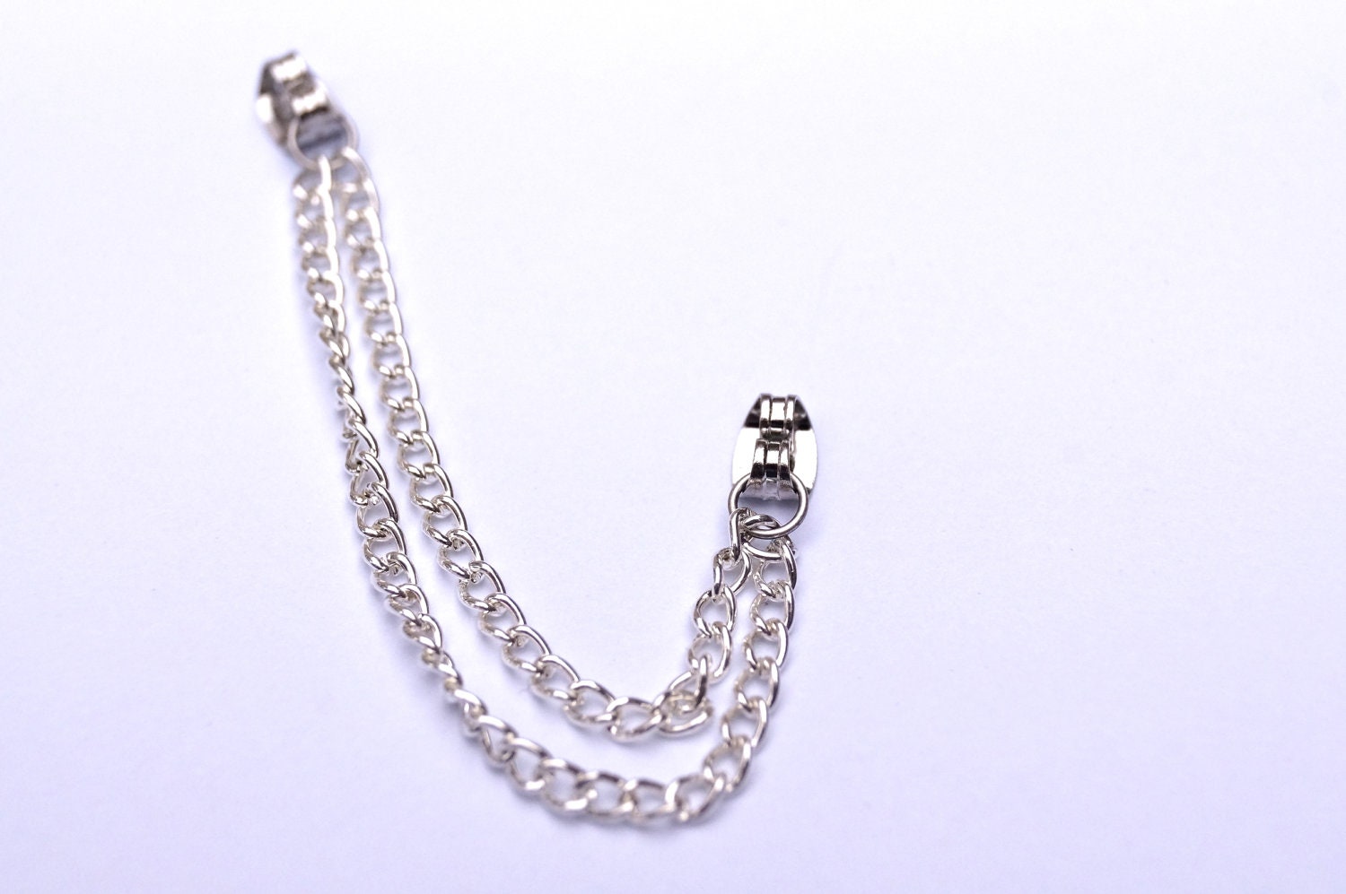 Double Cartilage Chain on Earring Backs - Silver