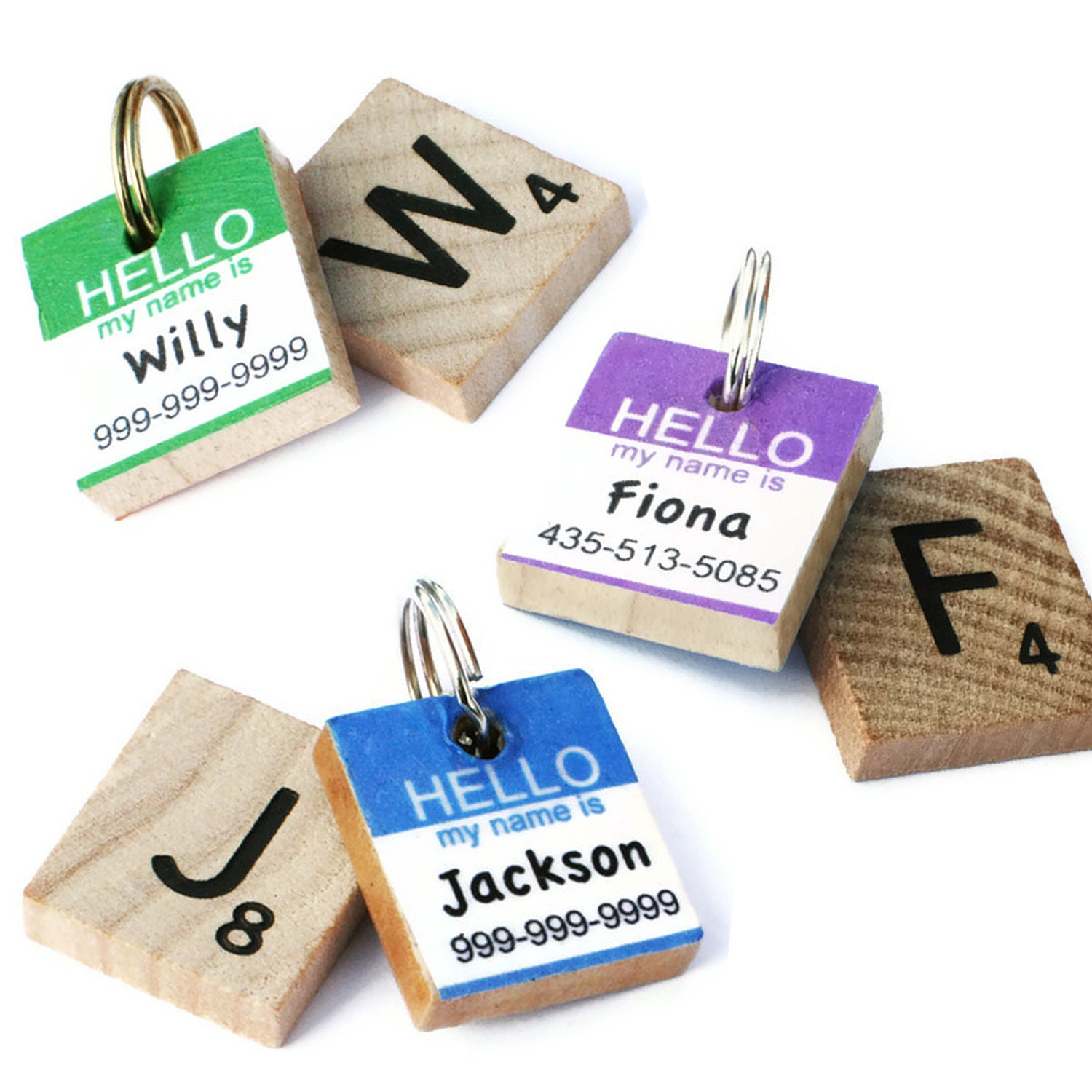 HELLO My Name Is - Classic Scrabble Dog Tag, Pet ID Tag