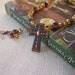 Studded Bronze Cross Necklace and Earring Set - Handmade Necklace - Handmade Earrings - OOAK - Ready to Ship