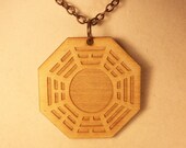Wooden DHARMA symbol necklace