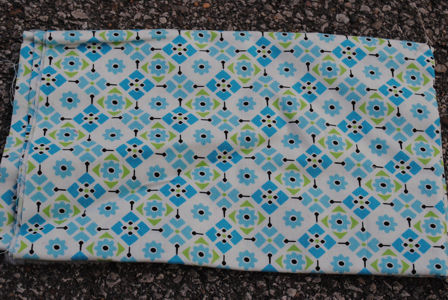 Destash-DS Quilts Denyse Schmidt Picnics & Fairgrounds Blue Tiles Fabric-FQ