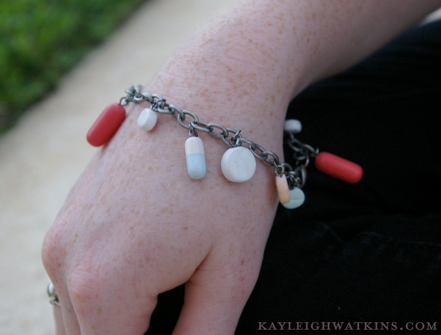 Pill charm bracelet