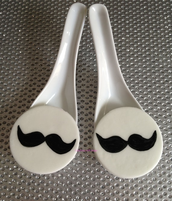 Edible Mustache Cupcake Topper in Fondant great for Birthdays, Weddings, Showers and more