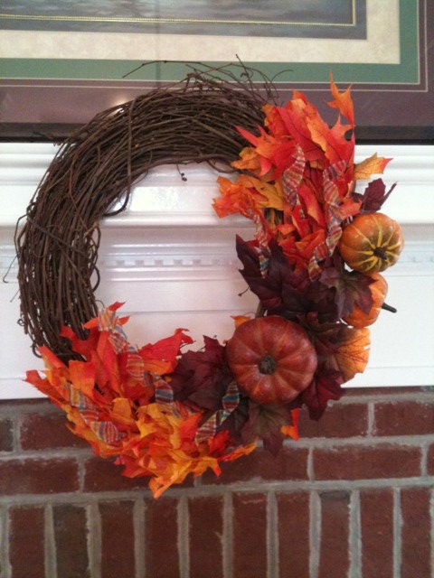 Fall Thanksgiving Pumkpin Wreath