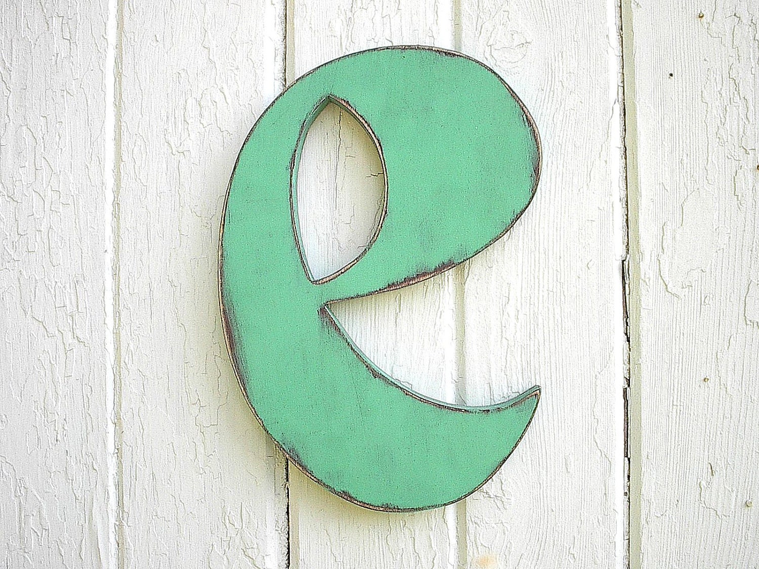 Nursery Wall Hanging Letters Wooden Letter "e"  Distressed Letter Initial Kids Wall Decor