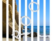 iPhone / Smartphone Wallpaper - Blue Beach Photo, Stripes Design