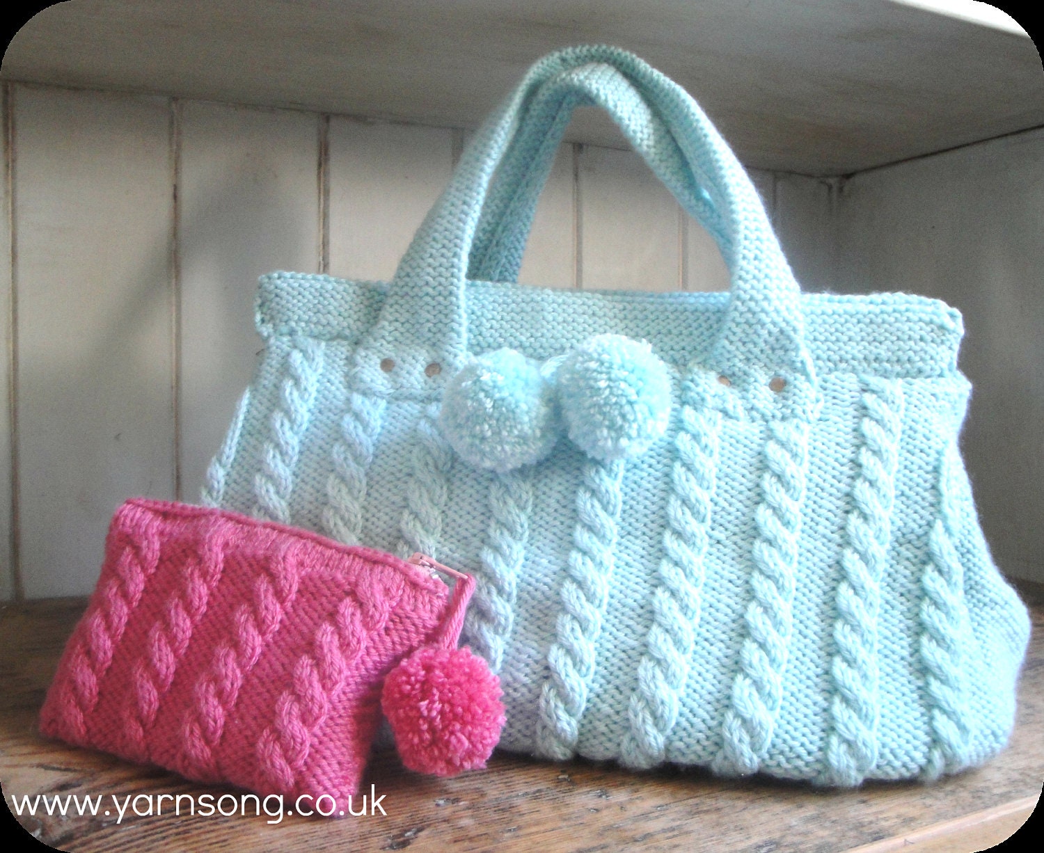 Cable Knit Handbag / Purse Knitting Pattern