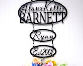 Custom Family Name Established Metal Sign w/ Child Name - Personalized Gift