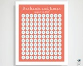 Beach Wedding Guest Book / Sand Dollars / Nautical Wedding Guest Book Alternative  / Bridal Shower / Destination Wedding  - 110  Guest 16x20