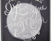 I love you to the moon and back wedding print 11 x 14