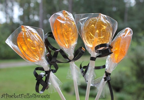 FALL HALLOWEEN Party Favors Barley Sugar Hard Candy Lollipops Suckers Gift