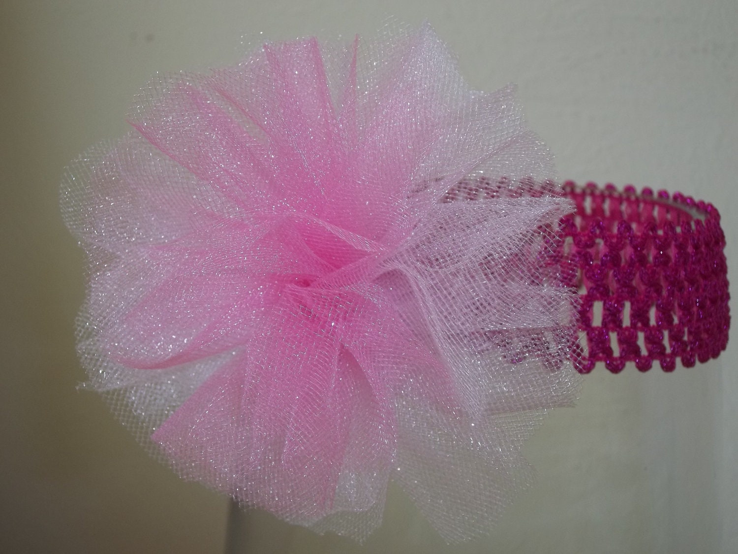 Hair Accessory: Pink Tulle Crochet Headband