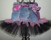 Tutu : Double Layered Pink and Black Jean (Denim) Tutu