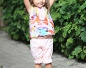 FREE SHIPPING use coupon code FREESHIP/Girls summer shorts T3 light pink linen ruffles beach birthday baby toddler comfy