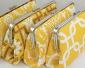 Set of 5 - 8 inch XL Bridesmaids Clutches -- Yellow