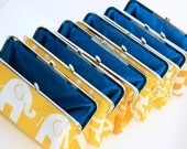 Set of 7 - 8 inch XL Bridesmaids Clutches -- Yellow