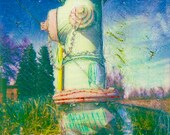 Polaroid manipulation fire hydrant 8x8 print
