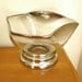 Vintage Silver Ombre Glass Bowl, Mid Century, Large size Bowl, Fruit or Punch or Chip Bowl