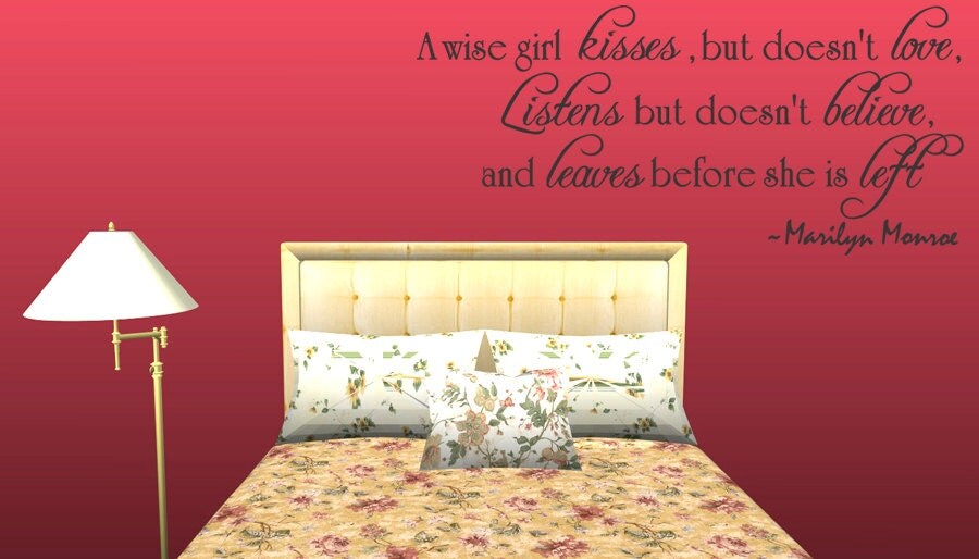 A Wise Girl Marilyn Monroe Quote Vinyl Wall by WallStickersDecals