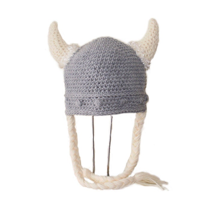 Crochet Pattern PDF Viking Hat. Beanie and with Braids. (All Sizes Included: Newborn to Adult). Permission to sell finished items.