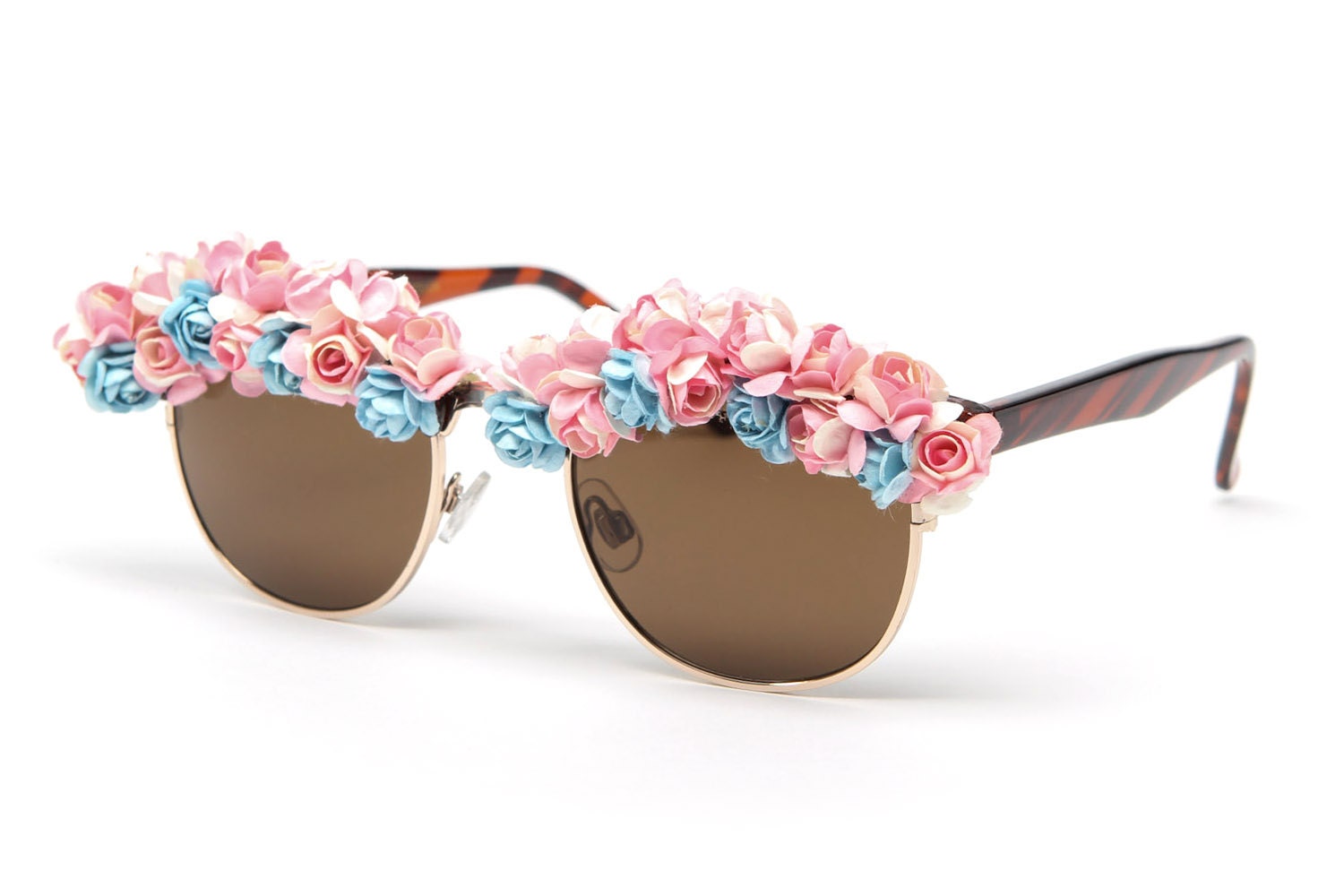 Victoria Flower Sunglasses (Pink/Blue/Tortoise)