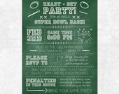 Football Party Invitation - Printable - Chalkboard, Birthday Party, Super Bowl