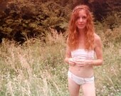 Silk Stripe Briefs in Pink Chiffon - Panties Lingerie