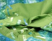 Twin Quilt: Green/Blue Hand Dyed Reversible