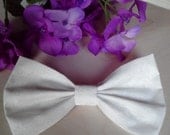 Delicate White Floral Accented Hair Bow