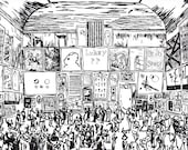Original Screenprint, Double Sided Salon Style Gallery, featuring over 35 Contemporary Artist - Fine Art Print - Art Poster -